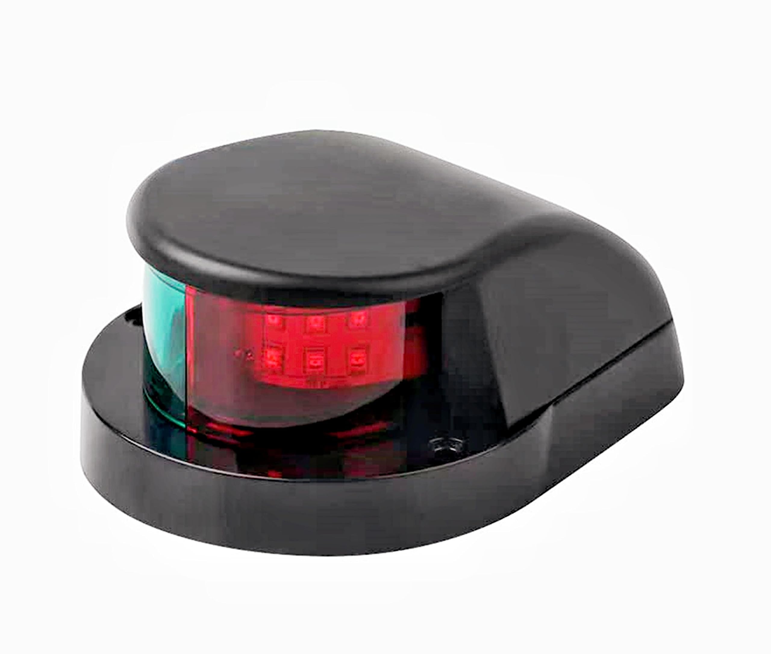 HAIWEN 1PACK Dual-color navigation light 12V LED Bow Navigation Boat Light Red Green Sailing Signal Light for Marine For Boat Yacht Warning Light (Black)