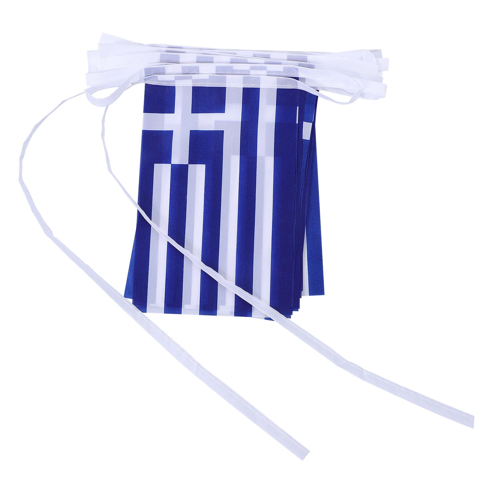 KHBUAB Greece Mini Flags Banner 14x21cm String Bunting 30pcs Greek National Flags for Sports Events Party Decorations Garden Ornament