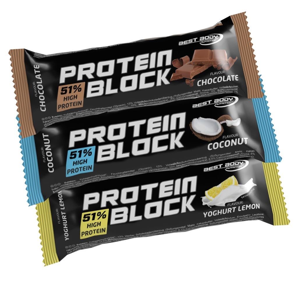 Best Body BBN Hardcore Protein Block Barretta Proteica, Mix Box, Confezione da 15 pezzi