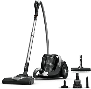 Rowenta Green Force Cyclonic Effitech, Aspirador sin Bolsa, 500 W, Silencioso, Bajo Consumo, HEPA, Ideal Mascotas, 2,5 L, 3 Velocidades, Accesorios, Negro y Azul, RO7C66