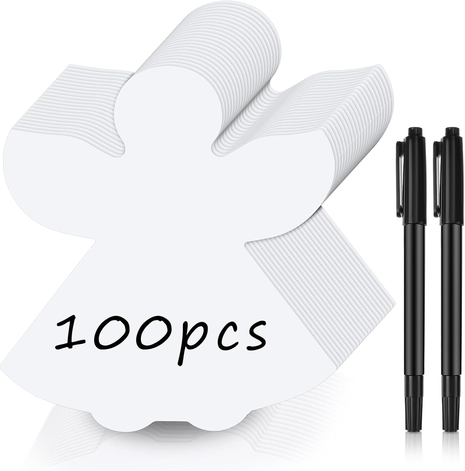 Qilery 100 Pcs Large Paper Angel Cutouts with 2 Pcs Marker