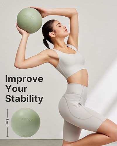 Miniatura 3 de YOTTOY Pelota de ejercicio pequeña, pelota de pilates de 9 pulgadas con tecnología antiestallido para estabilidad, ideal para yoga, pilates, terapia