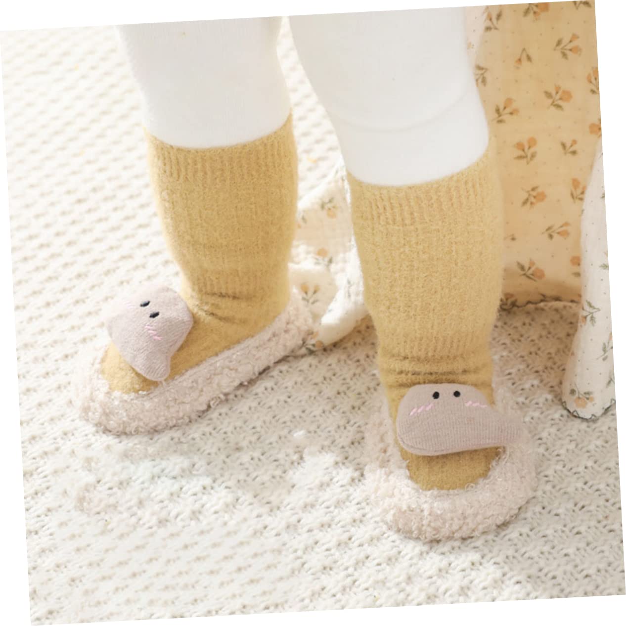 ibasenice 4pares Calcetines Antideslizantes para Bebés Diseño De Dibujos Animados Calcetines De Suelo para Niño Niña Talla Longitud De para Aprender Caminar y Uso Diario