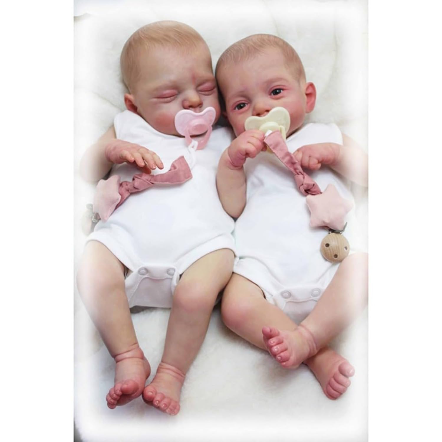 Lonian Reborn Dolls 18 inch Reborns Softness Cloth Body Real Life Babies (Twins)