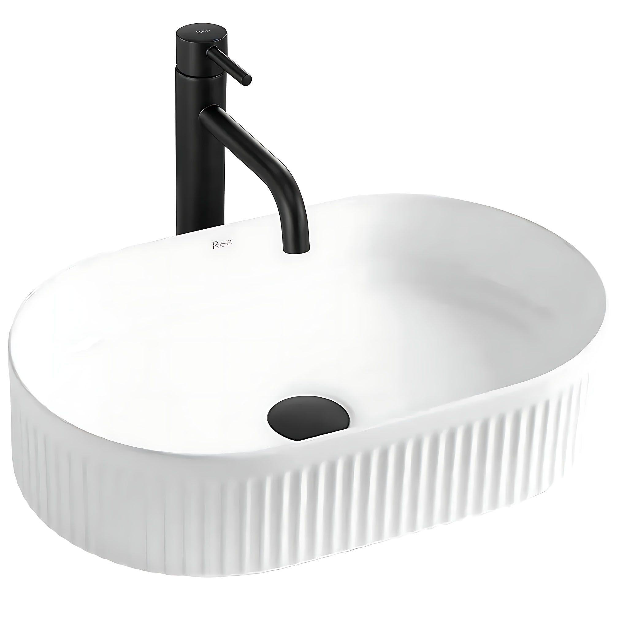 Rea Vasque à poser Vanda Lavabo de salle de bain 310 x 490 x 130 mm en céramique (Blanc)