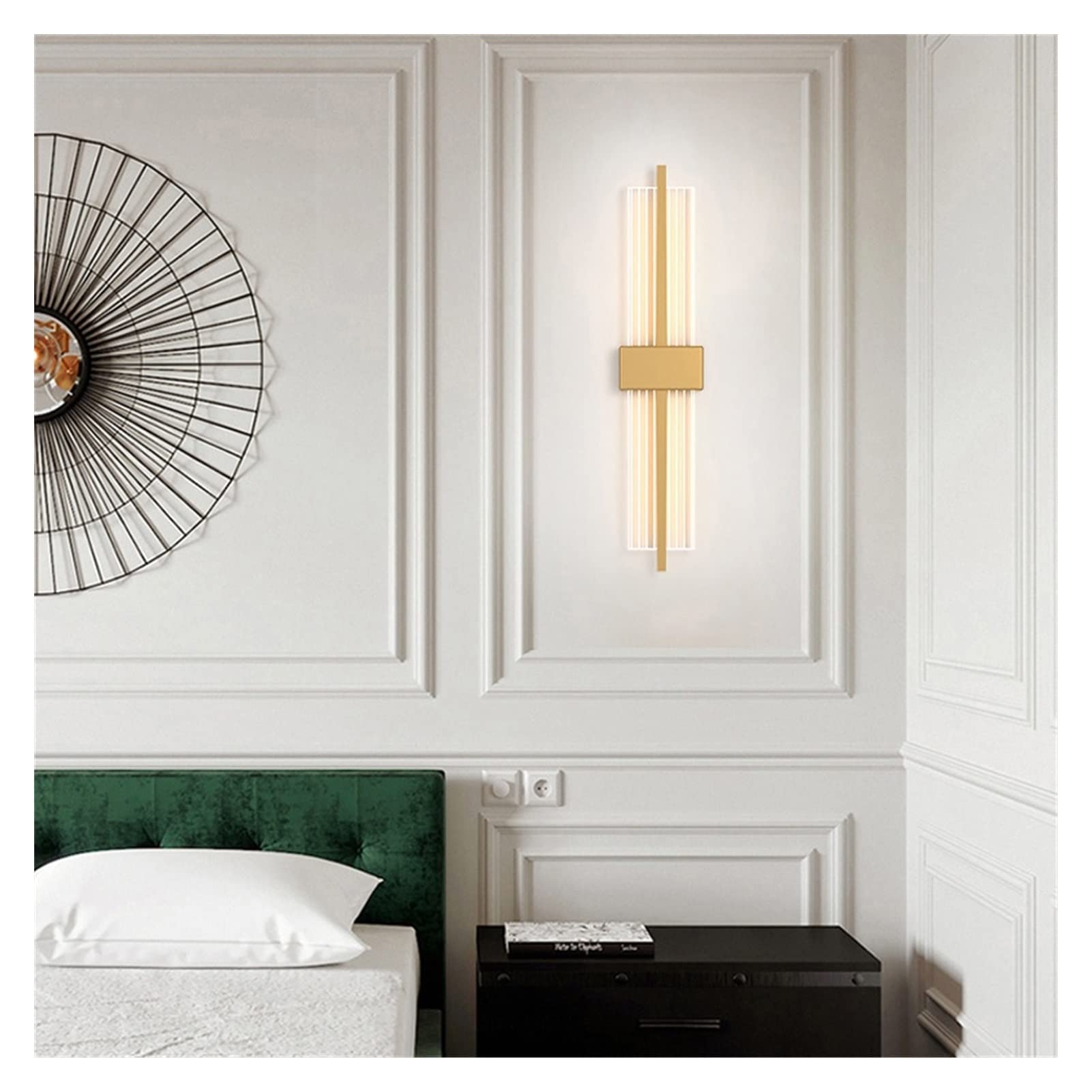 ZTCHSENZT Wall Sconces, Modern Wall Lamp Gold Bedroom Bedside Lamp - Minimalist Living Room Background Wall Aisle Wall Lamp,Gold-a-Changeable