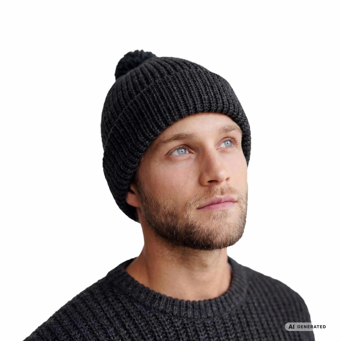 Lierys Navigat Bonnet Pompon Style Marin Bonnet Tricot Unicolore Made in Germany Unisexe Automne Hiver