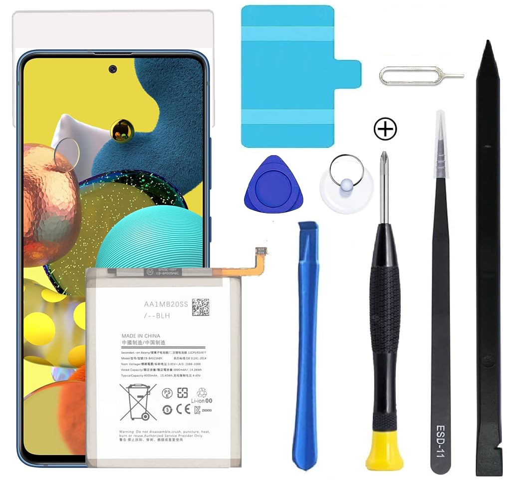 Galaxy A51 Battery,Upgraded New Battery Replacement for Samsung Galaxy A51 SM-A515F SM-A515F/DS,EB-BA515ABY with Professional Replacement Tool Kits