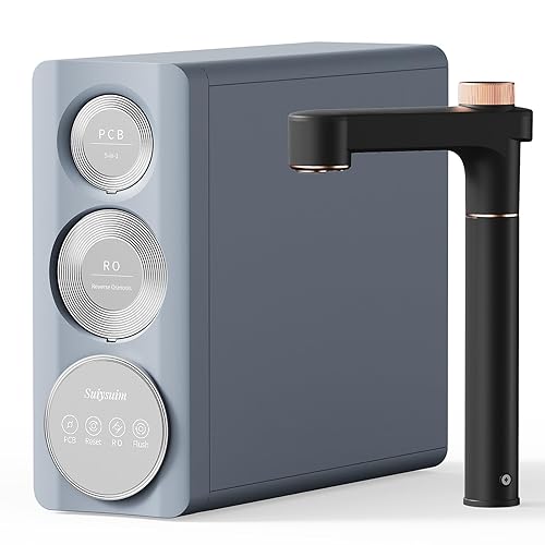Miniatura 1 de Suiysuim Sistema de ósmosis inversa sin tanque 800 GPD, sistema de filtración de agua RO de 6 etapas debajo del fregadero, certificado NSFANSI 42,
