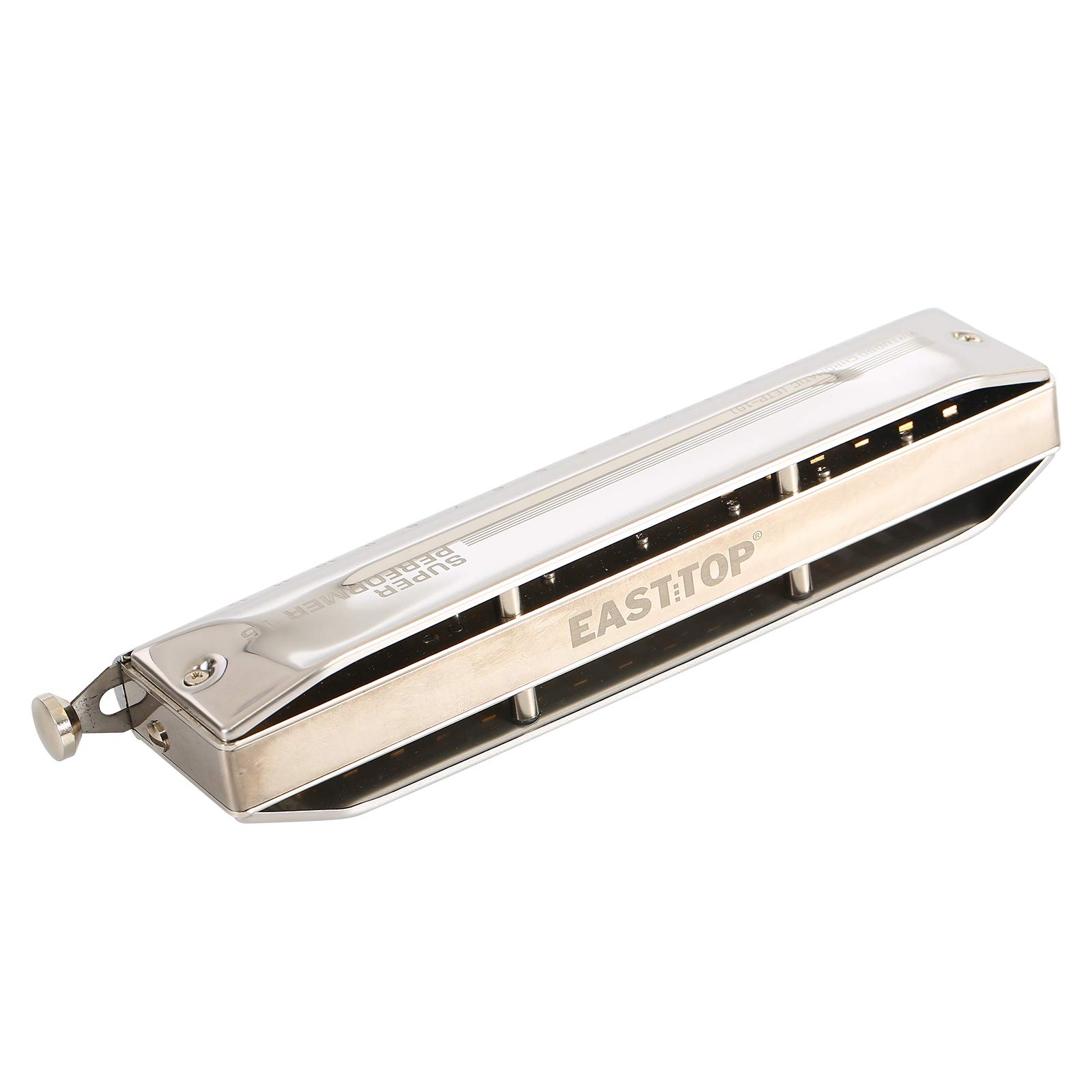 East Top Harmonica Clé de C d'harmonica chromatique de mise à niveau de 16 trous 48 tons, harmonica professionnel pour adultes, étudiants et musiciens de groupe