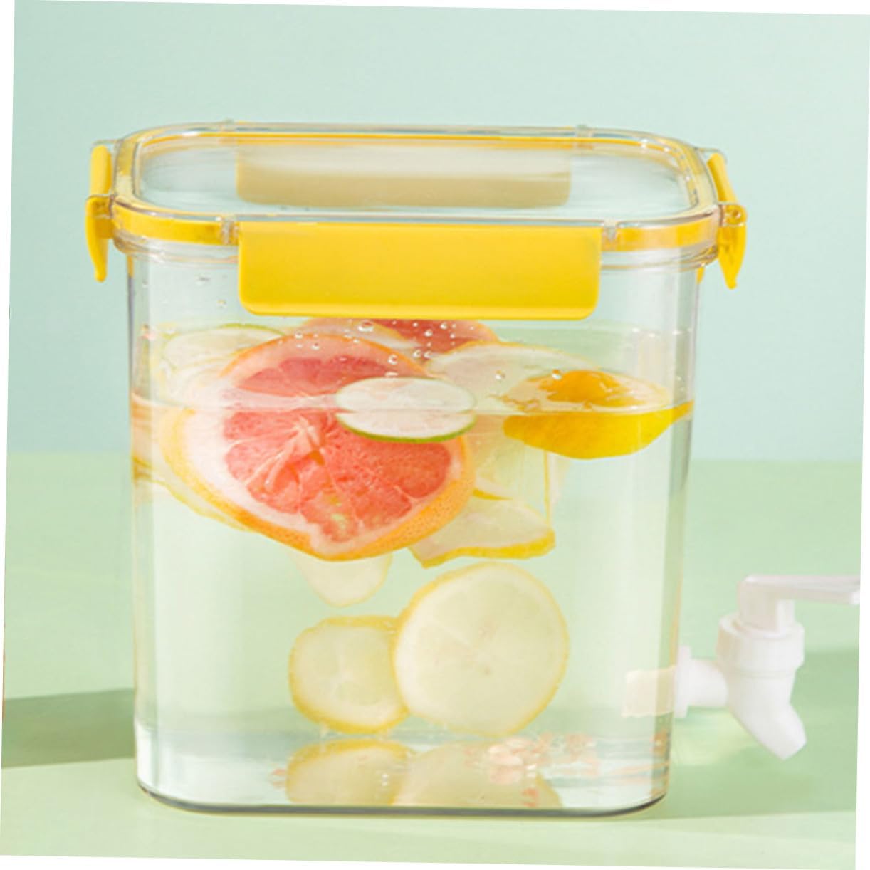 Amosfun 2pcs Beverage Dispenser Stylish Liquid Container with Spigot for Parties and Fridge Capacity Each Easy to Clean and Store for Juice and Iced Drinks