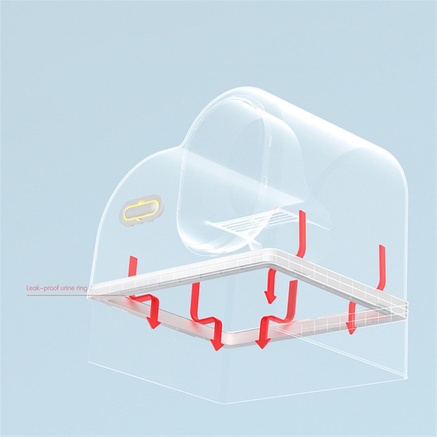 Litterbox Large Cat Litter Pan Fully Enclosed Litter Box Splash Proof Litter Pan Drawer Type Cat Large Space for Cats Cat Litter Tray(Gris)