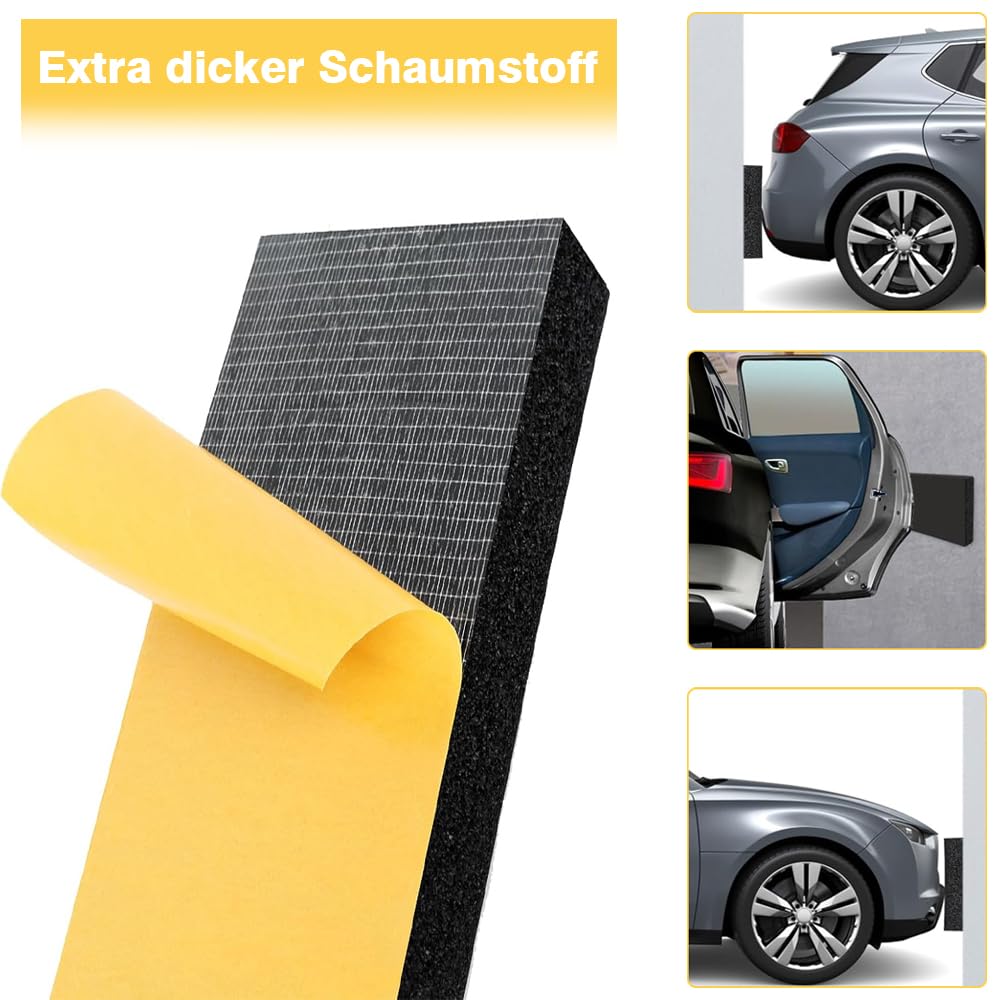 Set 8 Paraspigoli Auto In Schiuma Autoadesivi – Spessore 3 Cm, Neri, Per Garage E Parcheggio, Proteggi Auto Da Urti E Graffi