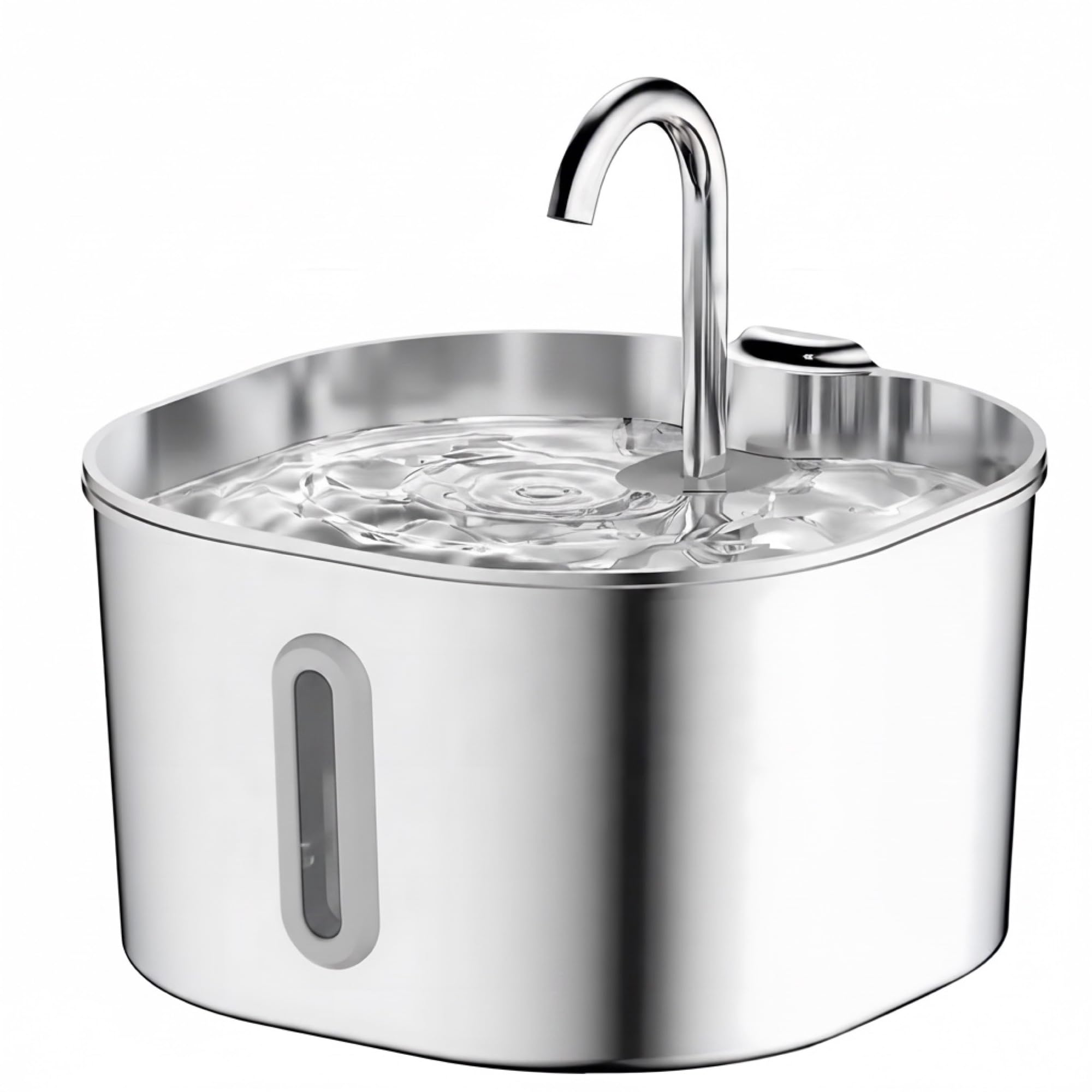 24x7 eMall Stainless Steel Pet Water Fountain 2.2L | Triple Filtration | Auto-Circulating Silent Pump | Water Level Window | Gooseneck Spout | for Cats & Dogs | 304 Steel |-image-23