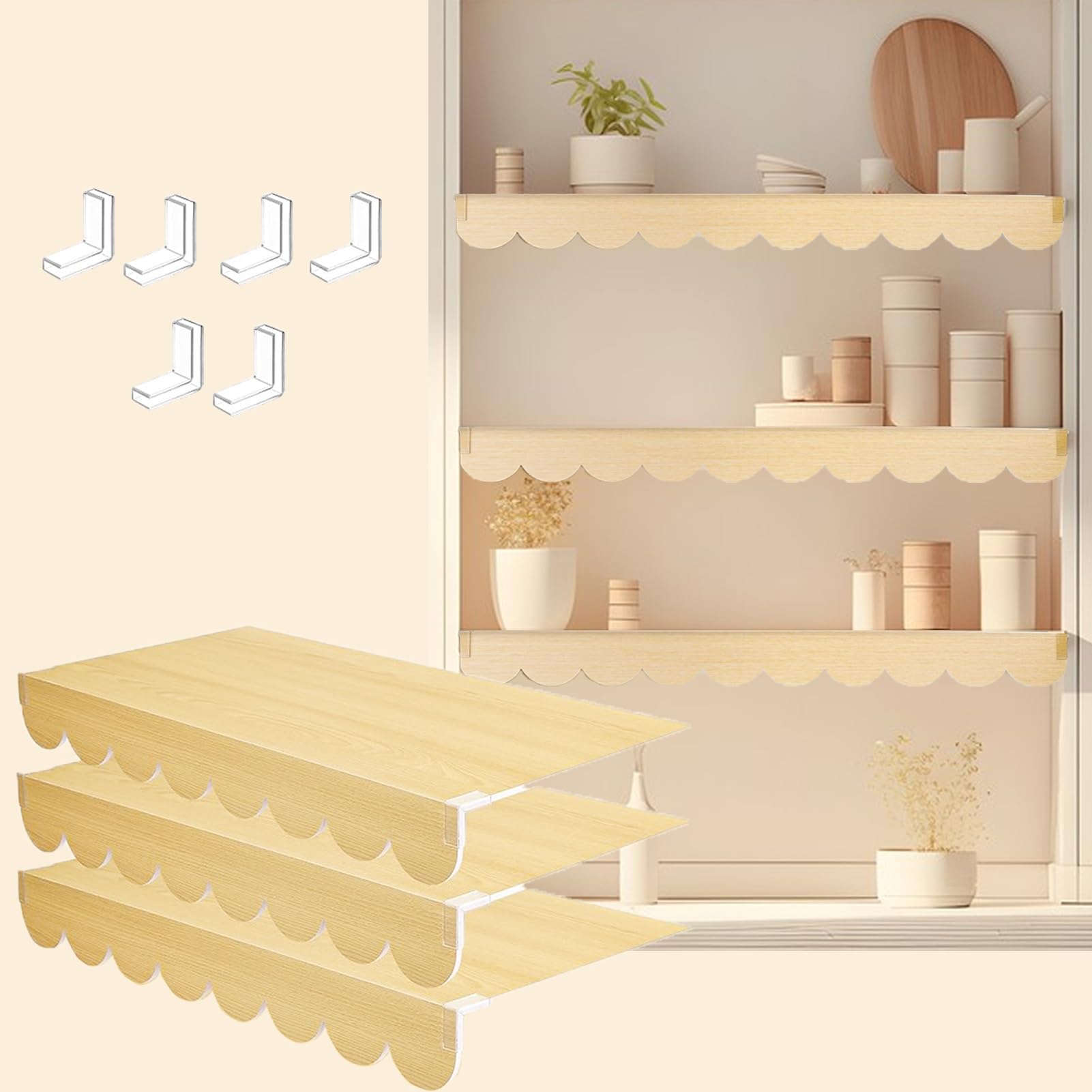 Housse d'étagère en fil de bois synthétique de cuisine et de garde-manger