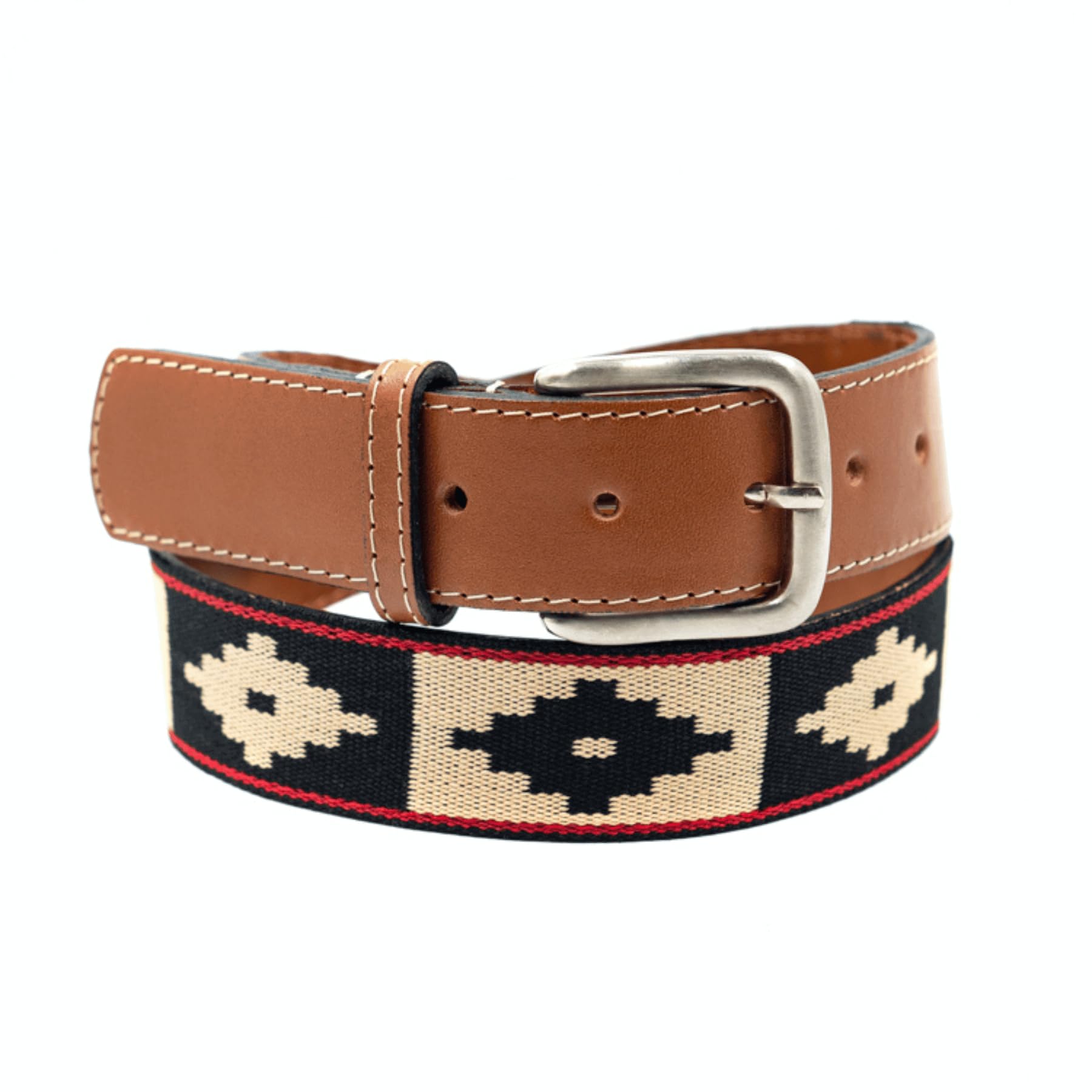 Gaucholife Unisex Beige/Black Guarda Pampas Premium Woven Polo Belt, 34