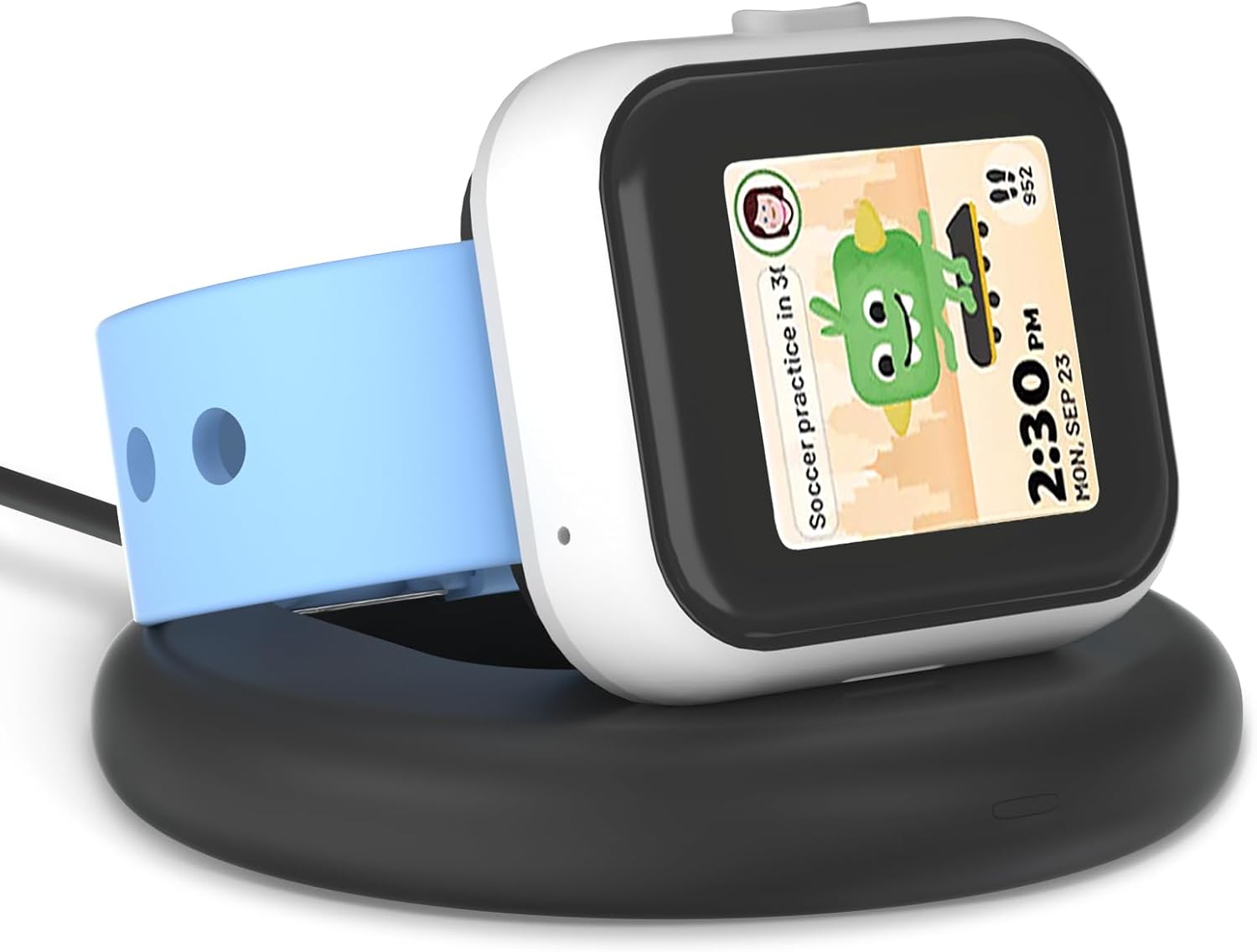 Compatible with SyncUP Kids Watch 1 Charger Stand Dock, for T-Mobile Sync UP Kids Watch Power Base with 3.3 Feet Charger Cable (NOT for Sync UP Kids Watch 2) (Foldable Black)