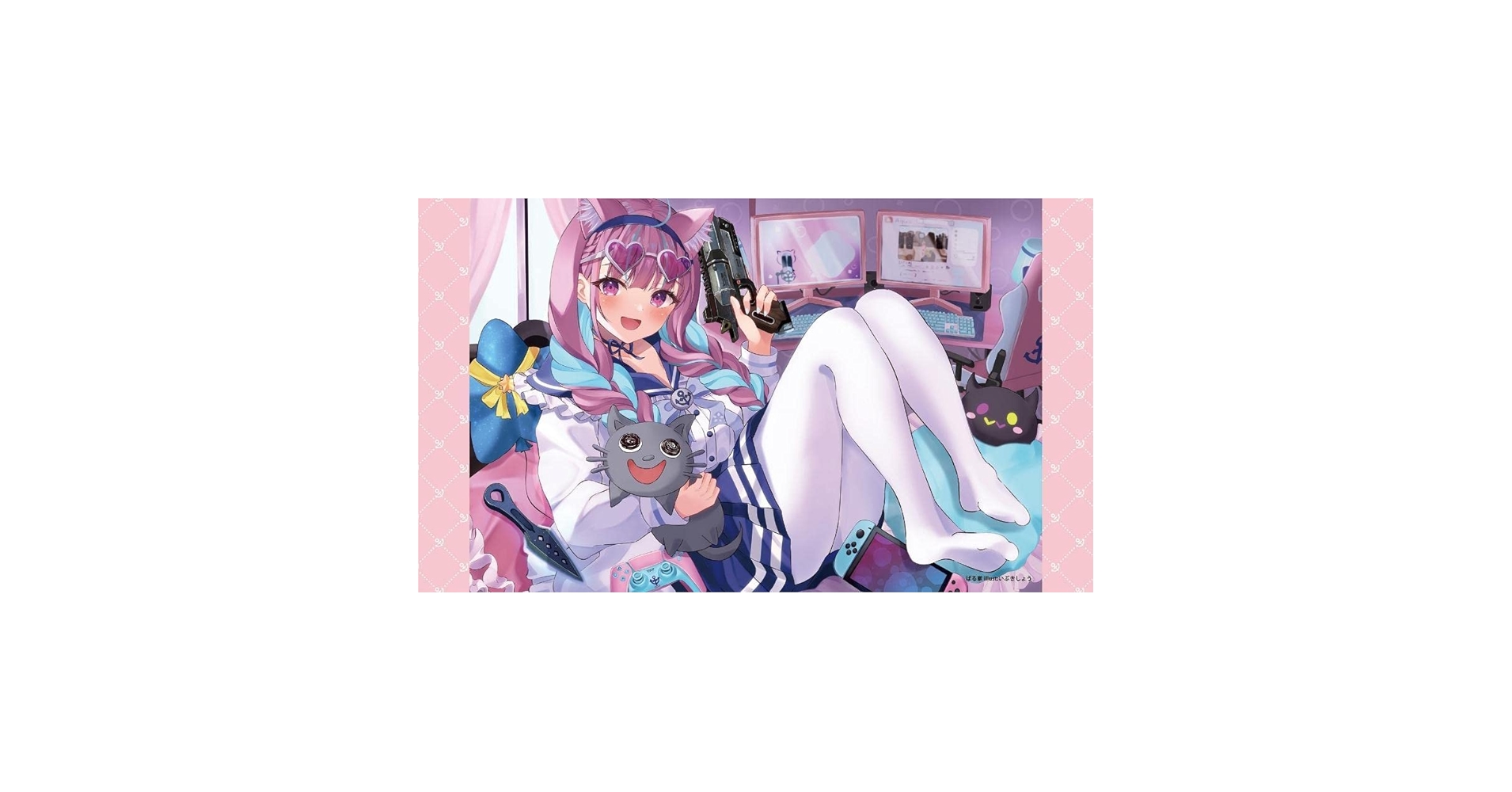 α1 ホロライブ 銃&サングラス&NEKO 湊あくあ スリーブ&プレイマット α1 ホロライブ 銃&サングラス&NEKO 湊あくあ スリーブ&プレイ