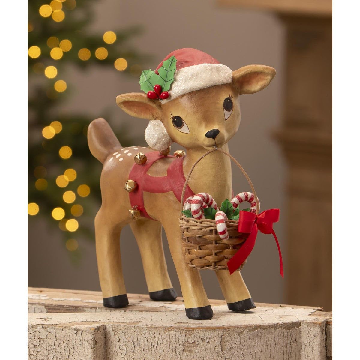 Bethany Lowe Reindeer Carrying Basket TJ3319