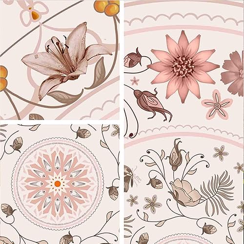 Miniatura 4 de Tapiz con medallón floral de mariposas dibujadas, tapices de pared con mandalas bohemios, mural de arte indio para la decoración del dormitorio, la