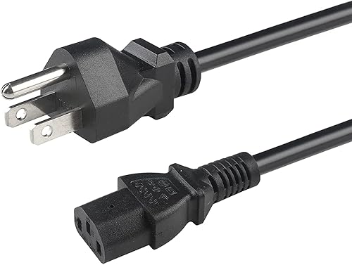 SatelliteSale Cable de alimentación universal de alta resistencia para computadora macho NEMA 5-15P a hembra IEC C13C14 cable de PVC negro de 6 pies