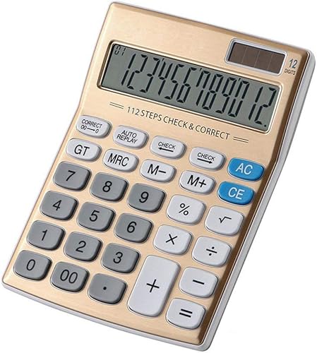 Miniatura 3 de Meichoon Calculadora de escritorio Función estándar Batería solar de doble potencia con pantalla LCD grande de 12 dígitos Máquina de cálculo básica