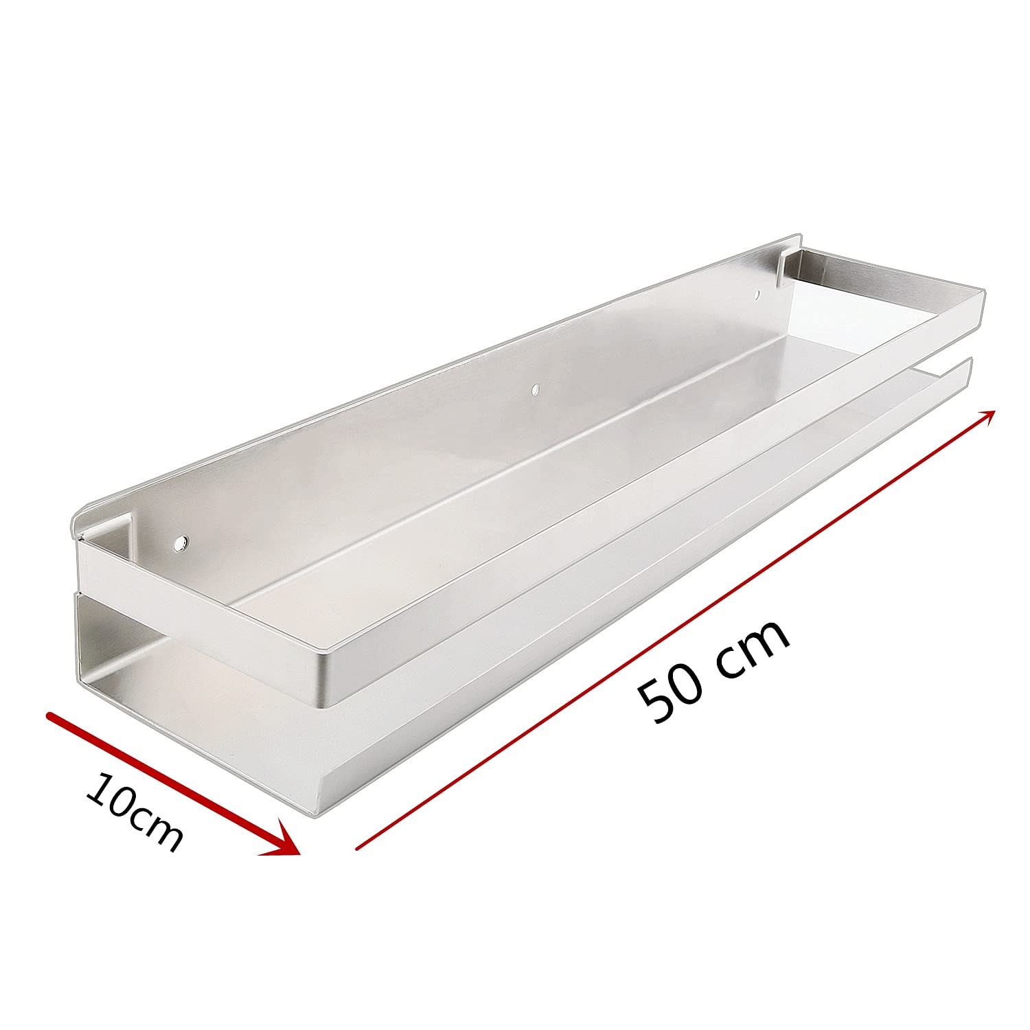 Scaffali da bagno squisiti Scaffale da bagno in acciaio inossidabile 304, mensola angolare per doccia, mensola quadrata per doccia da bagno a parete Scaffale da bagno Scaffale da bagno (Color : 50cm)