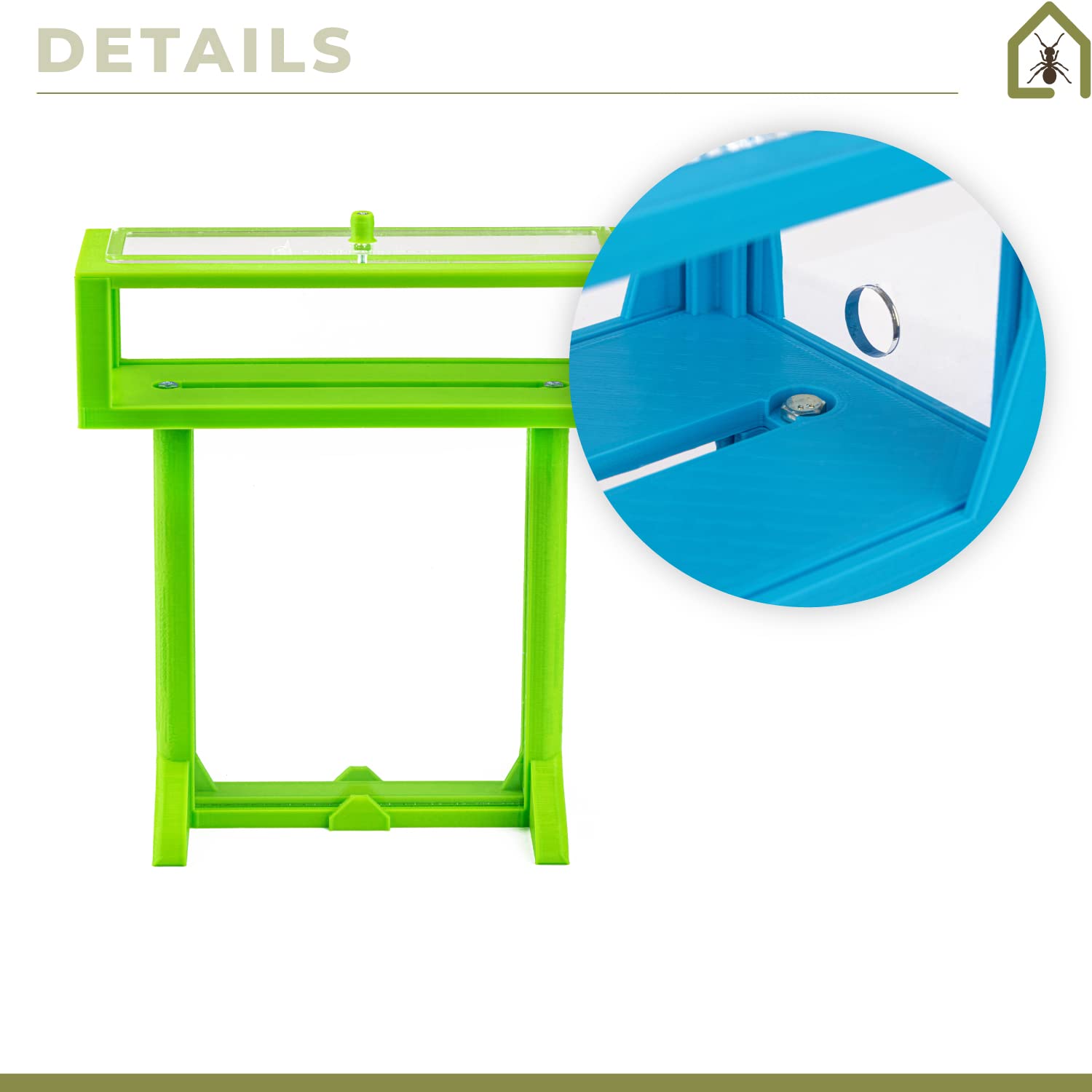 AntHouse - Formicaio di Sabbia | Kit T 3D 15x15x1,5 cm | Fattoria di Formiche Verde | Formiche Incluse