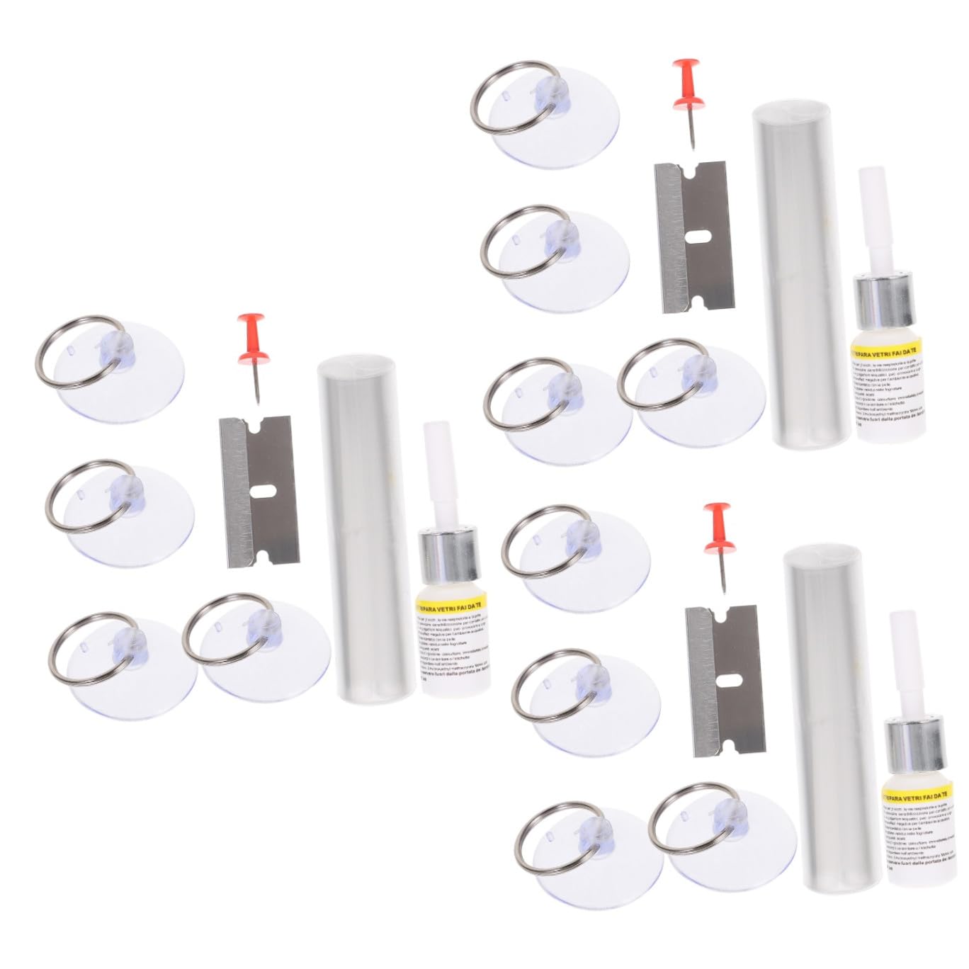 SOLUSTRE 3juegos Kit De Reparación De Grietas De Parabrisas Herramientas De Reparación De Vidrio para Daños Largos Solución Efectiva y Práctica para Grietas y Arañazos Parabrisas