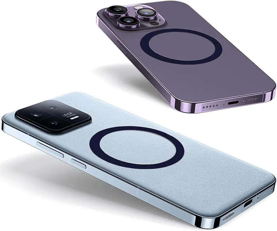 Adesivo de anel de metal universal para carregador magnético compatível com iPhone/Samsung/Android todos os celulares, acessórios de conversão de suporte magnético/suporte de telefone, 3 peças, azul