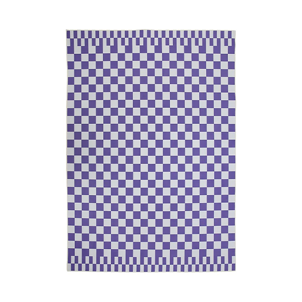 Tapis de zone de damier violet 120x160cm moderne et shaggy pour salon Ruby Lil