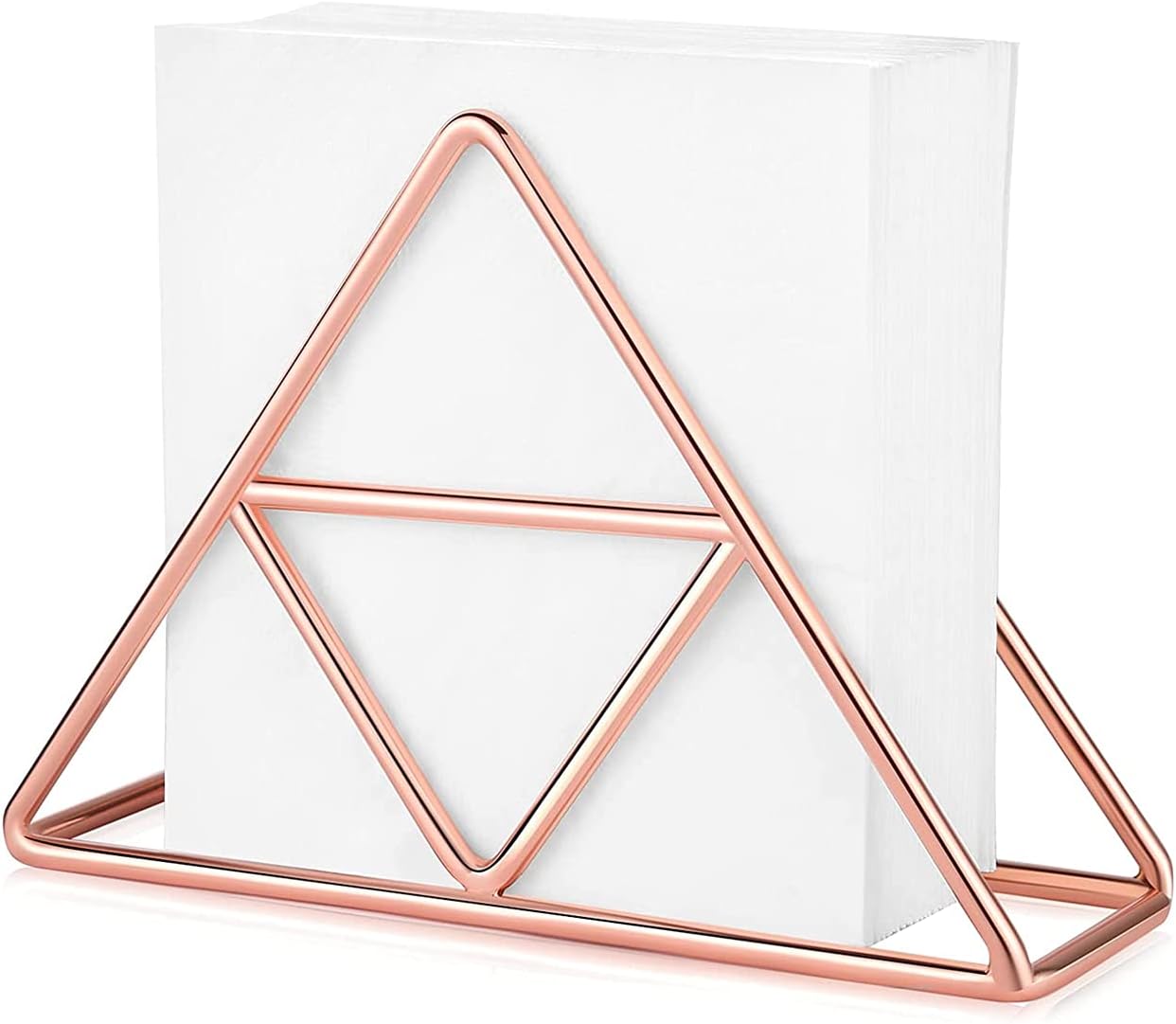 Napkin Holder | Electroplated Iron Tissue & Paper Serviette Stand | Anti-Rust Metal Holder for Dining Table, Kitchen & Restaurant (Rose Gold)