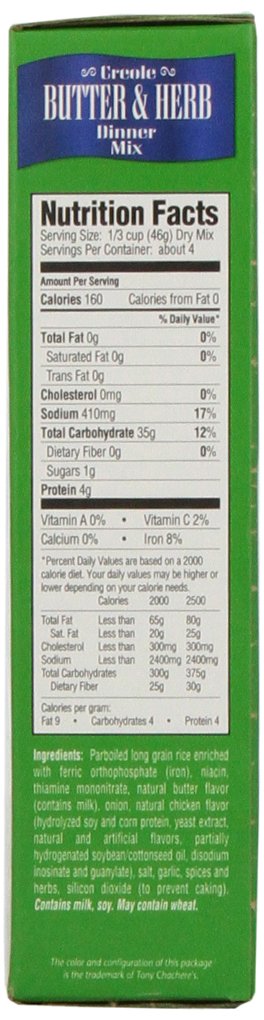 Tony Chachere's Rice Mix Butter & Herb, 7-ounces (Pack of6)