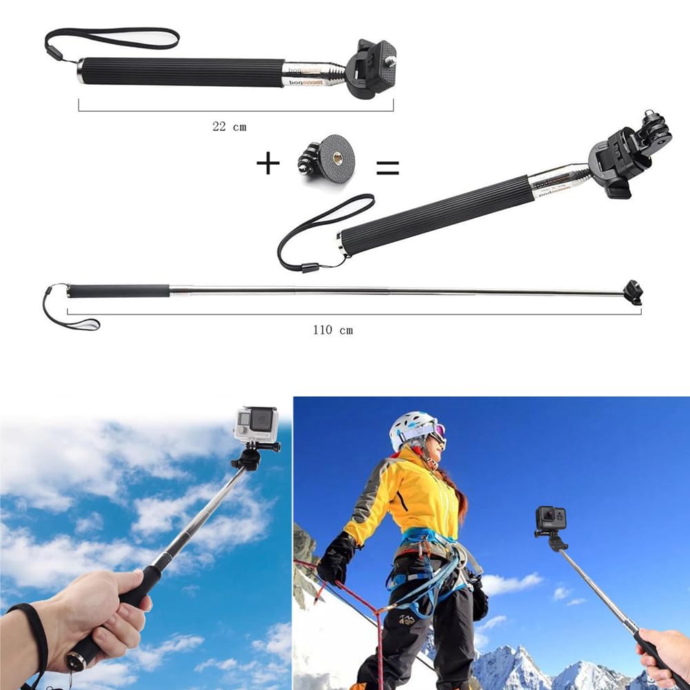 25 in 1 Kit di Accessori per Action Cam,Compatibile con GoPro Hero 13 12 11 10 9 8 Max 7 6 5 4 3 SJ4000,Supporto action cam Compatibile con DJI Osmo Action 6 5 Pro 5 4 3 2 e Altre