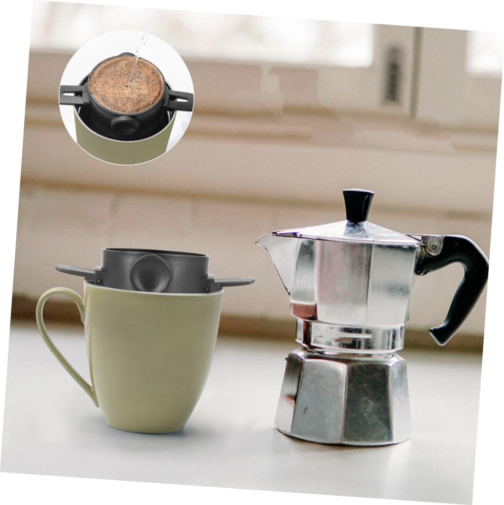 Stainless Steel Coffee Filter Cup Portable Hand Brewed Drip Coffee Filter Screen for Travel Camping Home Use Compatible with Mugs