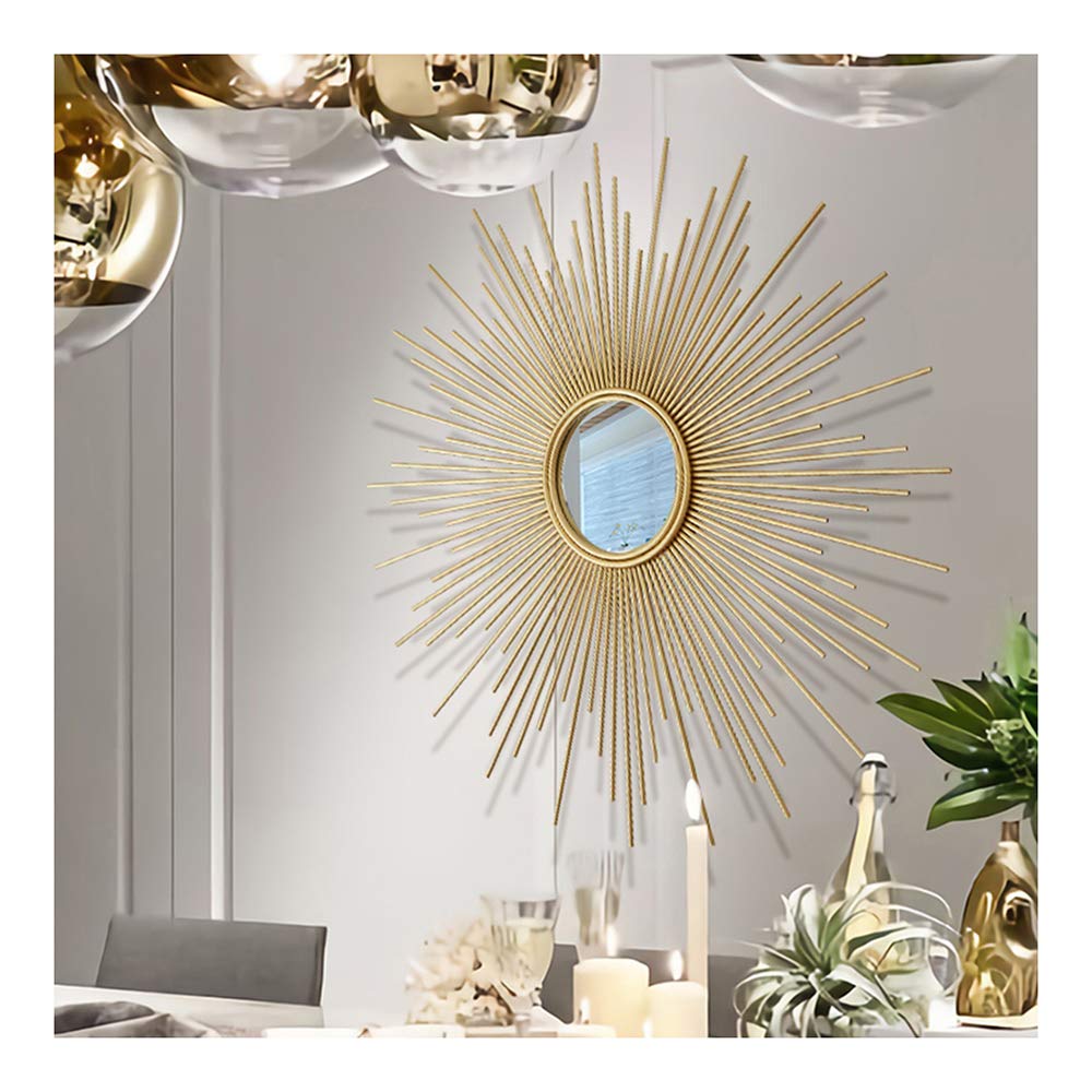 Miroir mural moderne sunburst grand diamètre pour déco salon et chambre
