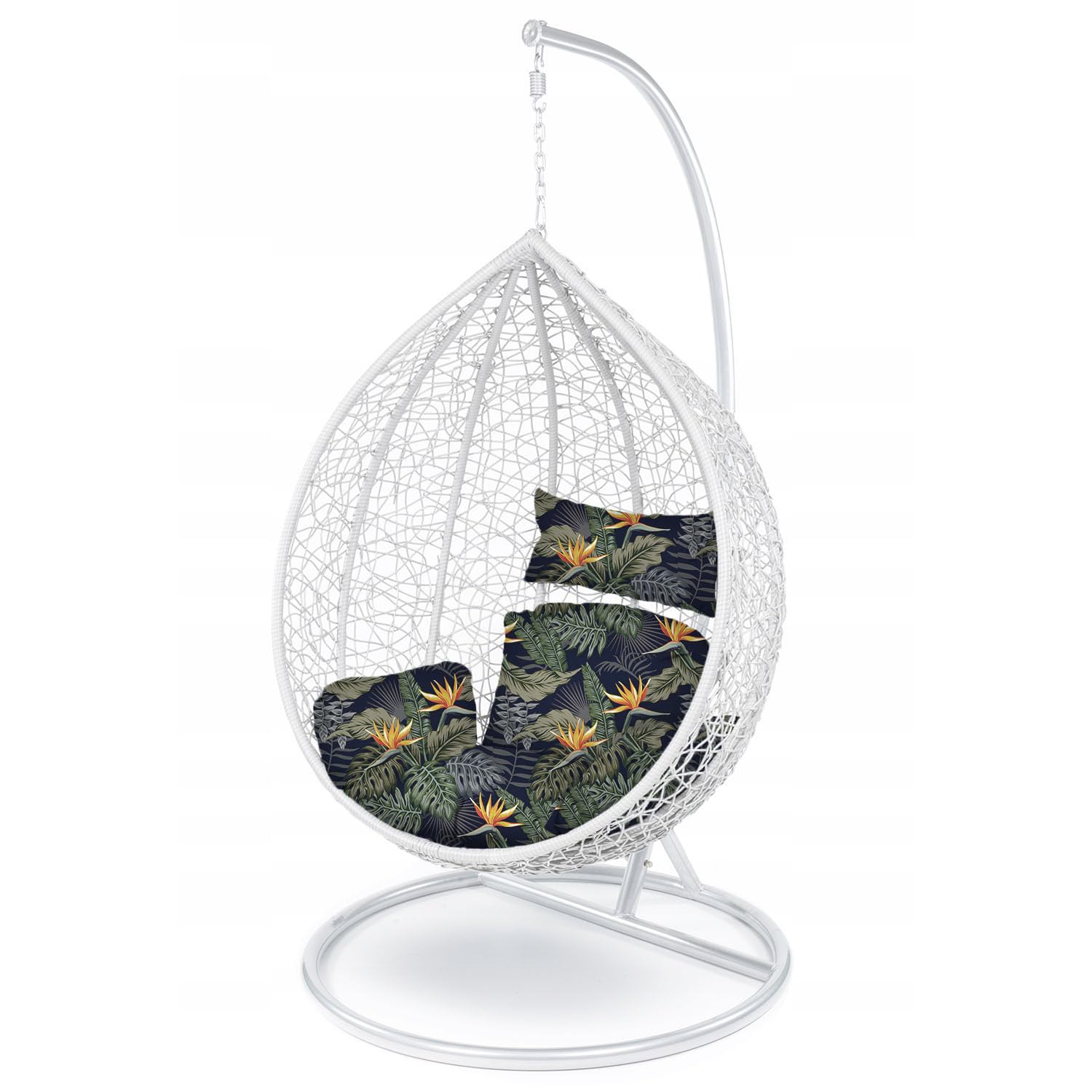 Ferocity Suspendu Hamac Chaise Coussins, Imperméable Siège de Chaise Rembourrage pour Patio Jardin, Balançoire Panier Suspendu Coussin de Siege, Palm Trees (Strelitzia Reginae) [114]