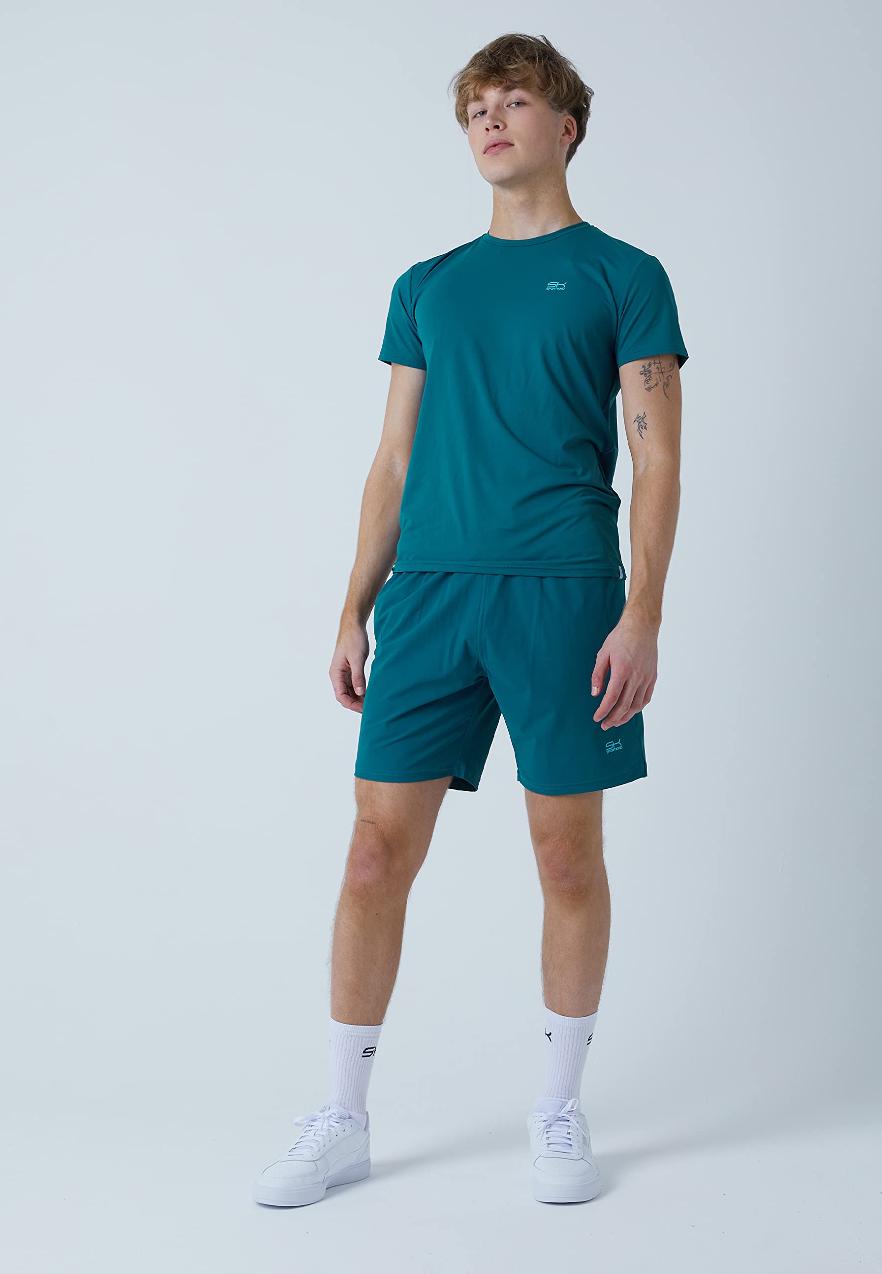 Sportkind Pantalones cortos de tenis para hombre y niño, regular, ultraligeros, muy elásticos, transpirables, protección UV