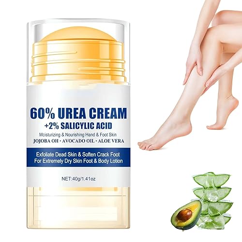 Crema hidratante y antiagrietamiento para pies, 60% urea más 2% ácido salicílico, crema hidratante y antiagrietamiento para pies secos agrietados,