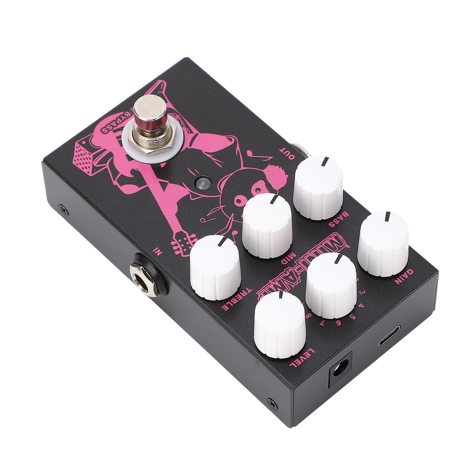 RiToEasysports Pedal de Efectos Guitarra, 9 Tonos Amplificador Clásicos y EQ 3 Bandas Pedal Guitarra Eléctrica Múltiple para Práctica de Interpretación, Músicos Principiantes y Profesionales