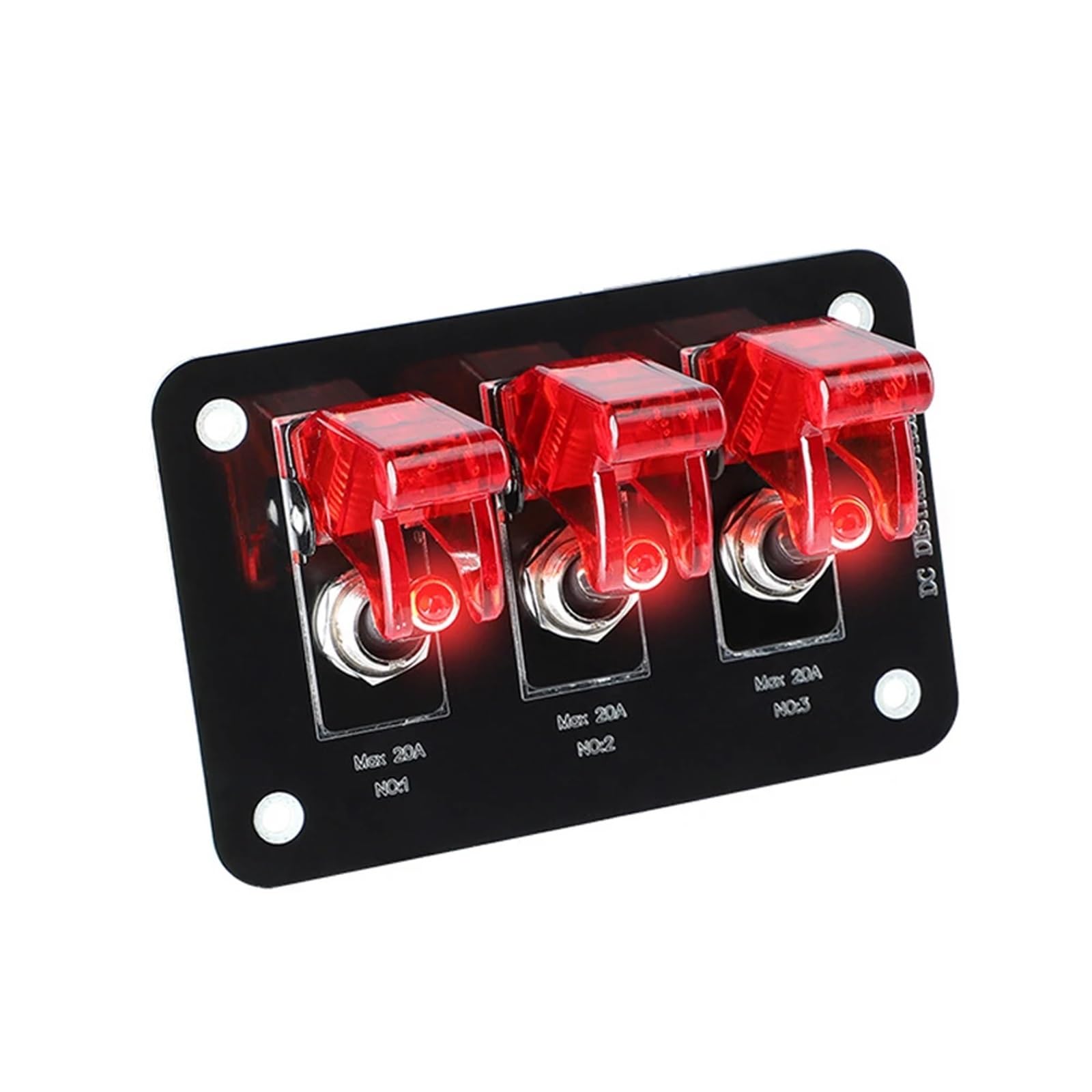 Przełączniki morskie, 12V 24V Przełącznik Panelowy Przełącznik Światła Zapłon Start Stop Przyciski Bezpiecznik 20A 4x4 Akcesoria Samochodowe Wyścigowe Do Łodzi Ciężarówki Przyczepy(3 Gang)