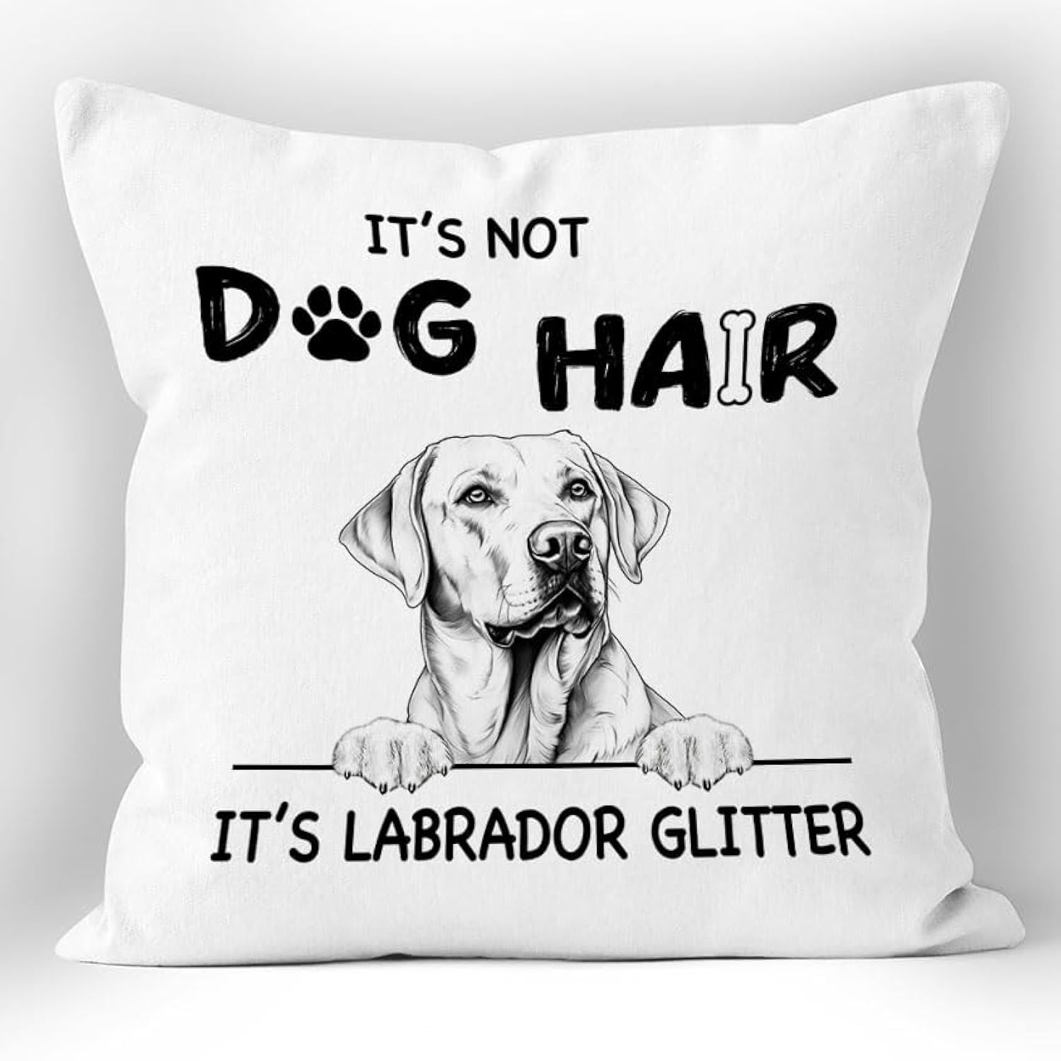 XUISWELL Labrador Retriever Gifts, Yellow Lab Gifts, Labrador Pillow Covers 18x18, Its Not Dog Hair Its Labrador Glitter Pillow Cover, Labrador Retriever Pillow Case