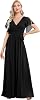 Ever-Pretty Womens Bridesmaid Dress V-Neck Ruffle Sleeves Ruched Bust Floor Length Chiffon Formal Dresses 0164A