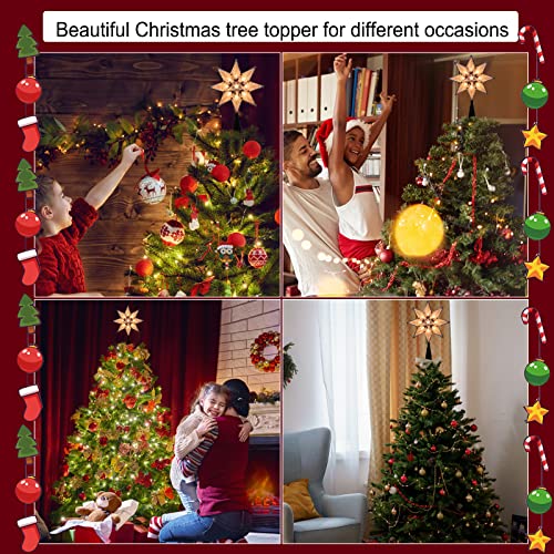 11” Christmas Star Tree Topper Retro Acrylic Octagram Star Treetop Built In 10 Bulbs Octagram Star Topper Plug In Green Cord (4 Bulbs 1 Fuses Spare) For Christmas Tree Decorations,Clear #TOP1