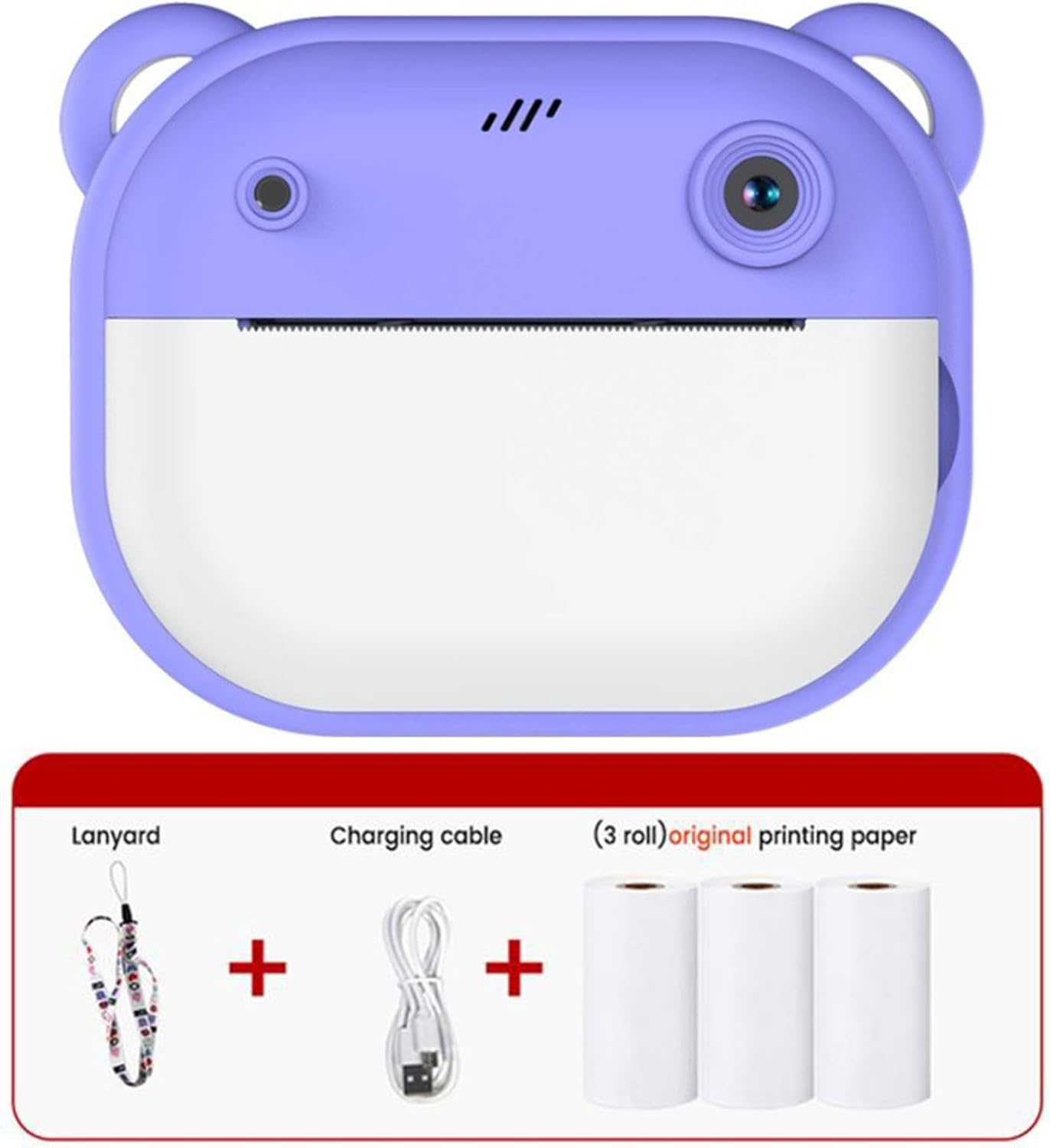 Kid Camera Digital Print Camera Fun Children Camera with Print Paper Digital Camera with Double-Lens Life Record