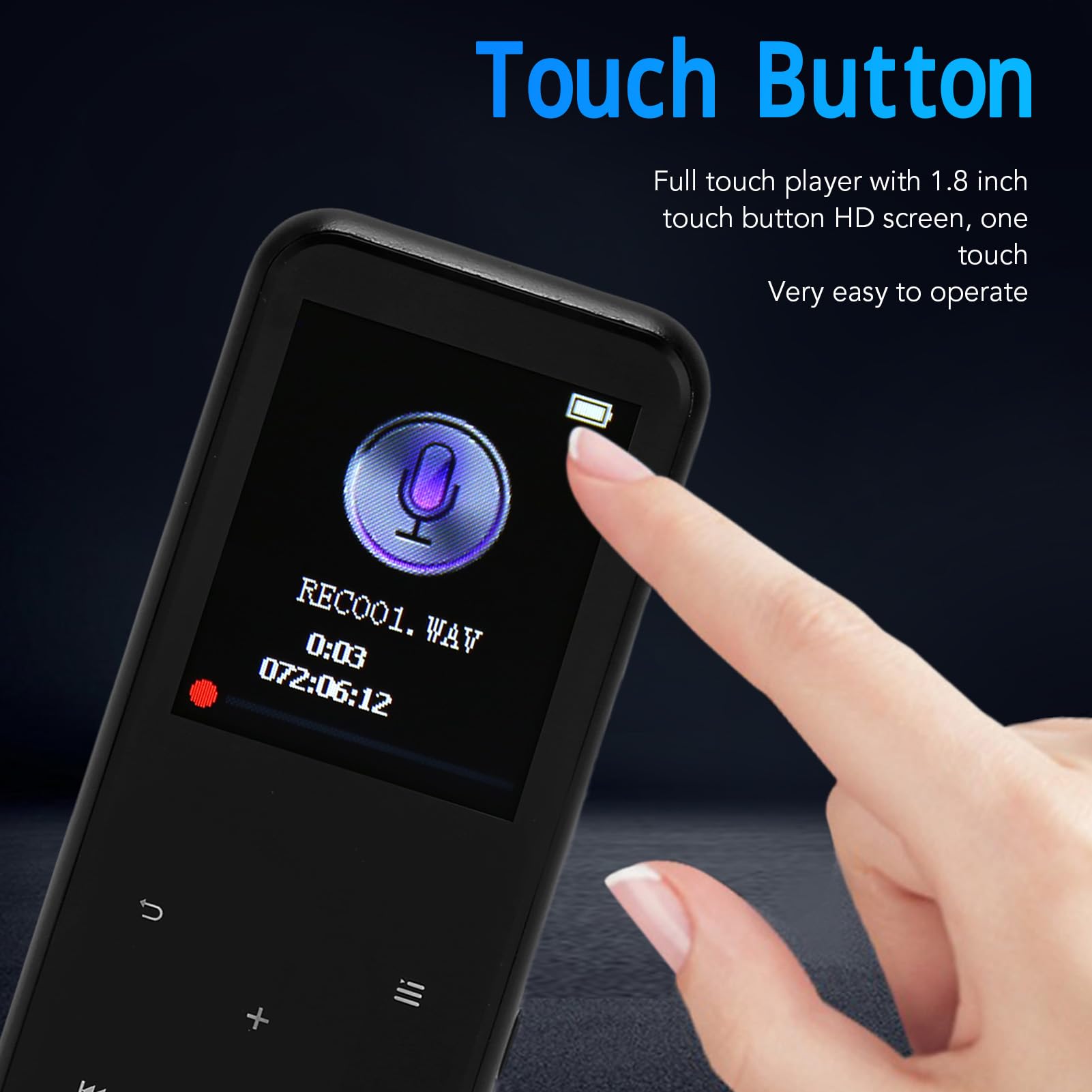 lyrlody Reproductor MP3 con Bluetooth 5.0, Pantalla Táctil de 1.8
