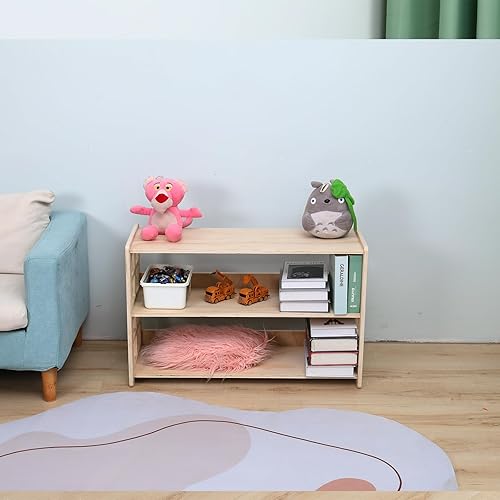 Miniatura 6 de Montessori Estantería de juguetes para niños, organizador de almacenamiento para juguetes, estantes de libros para habitación de niños, resistente y