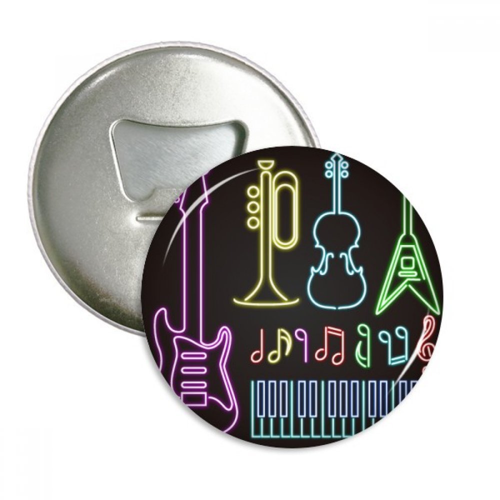 Décapsuleur guitare néon aimant frigo badge bouton argent 3pcs cadeaux