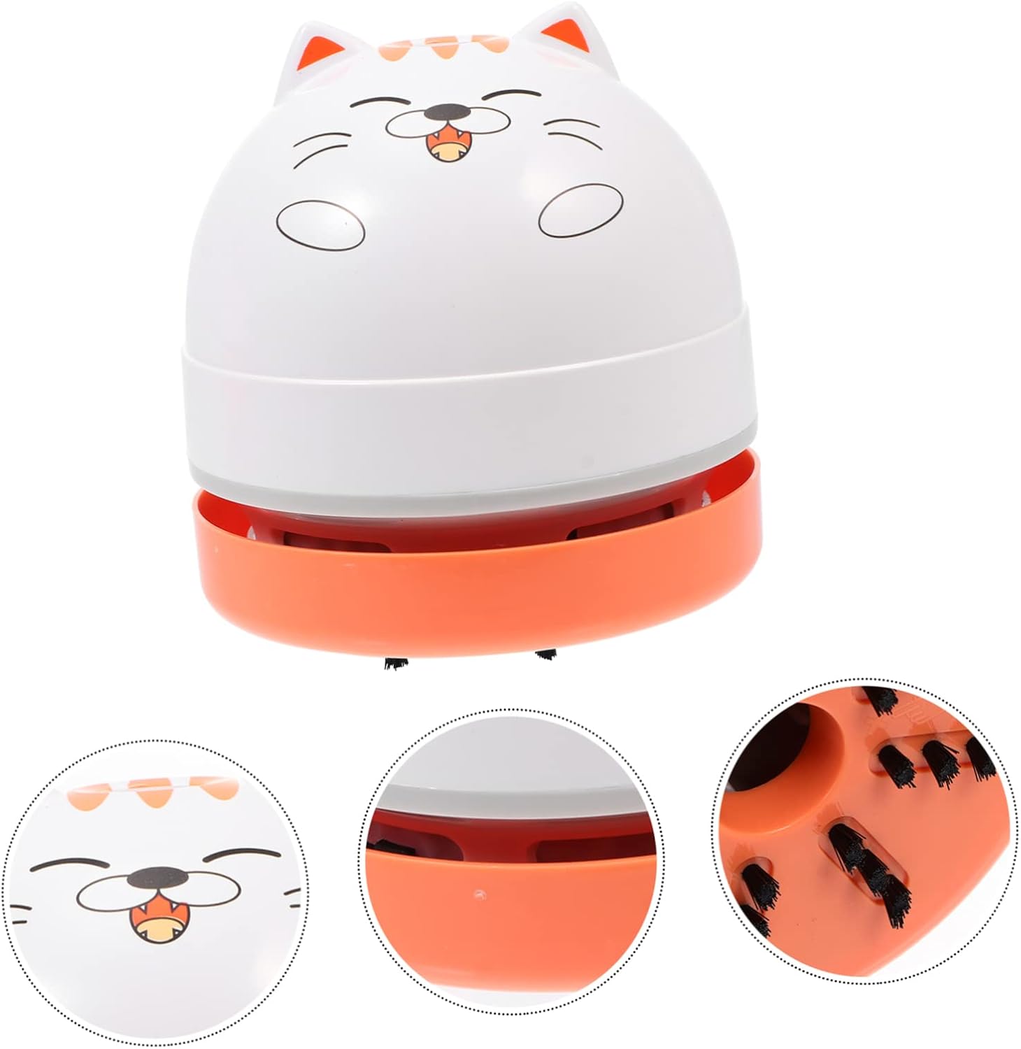 USB Rechargeable Mini Vacuum Cleaner Portable Cordless Desktop Dust Collector Animal Pattern Cat Design for Home and Car Use