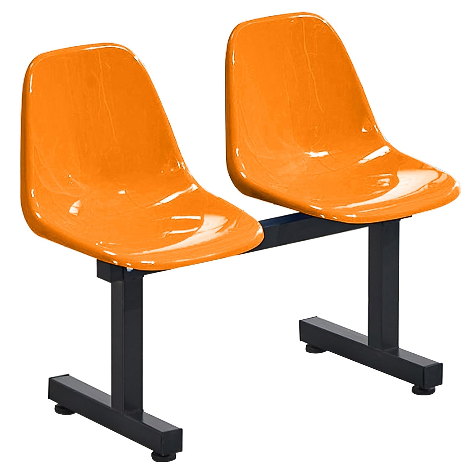 HCZKIUJY 2-Seat Waiting Room Chair with Backrest - Indoor/Outdoor Stadium Bench, Durable Plastic Reception Seat for Clinics, Airports, Hospitals, Salons, and Schools